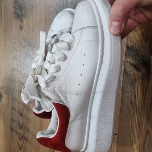 Alexander McQueen Kids Sneakers Size 31 13 White Plarform Shoes *flawed